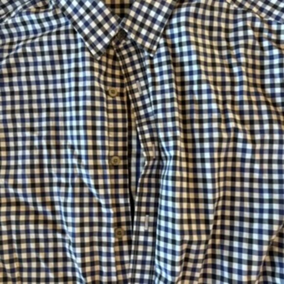 Untuckit Blue Black Gingham Button Up Shirt Large - Picture 5 of 7
